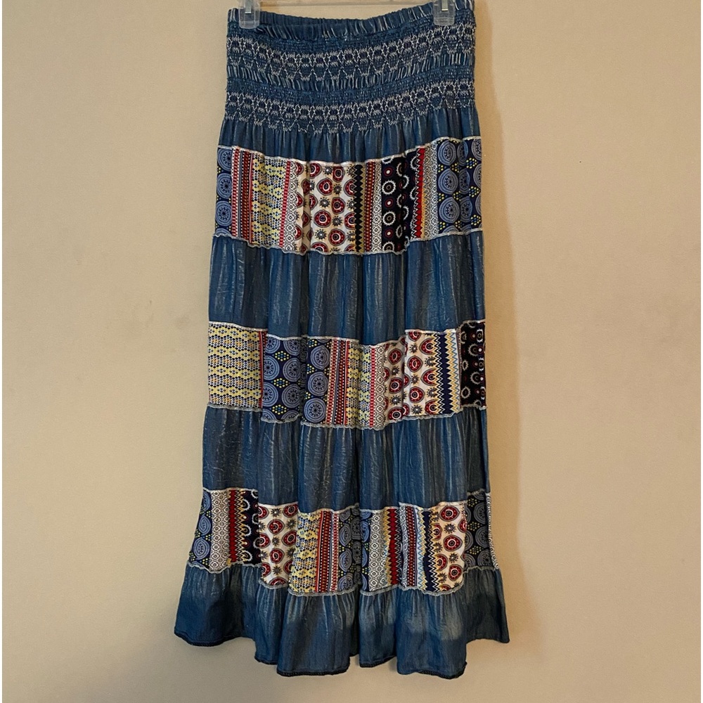 Sacred Threads Boho Hippie Patchwork Ruffle Hem M… - image 4